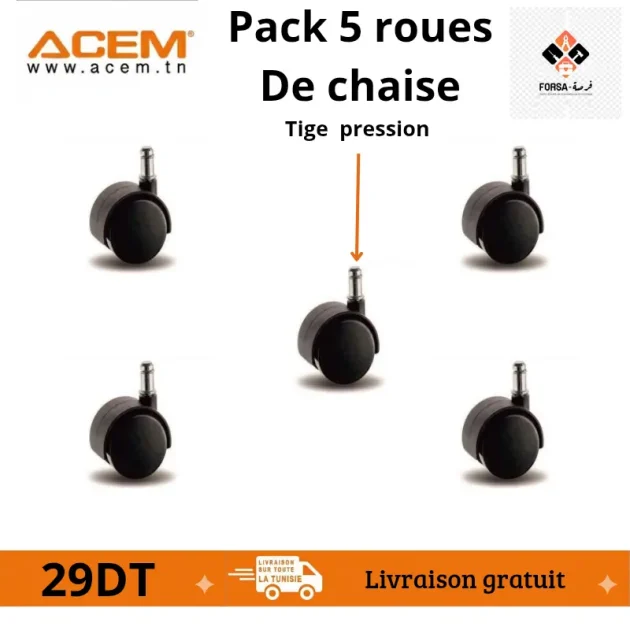 pack 5 roues de chaise