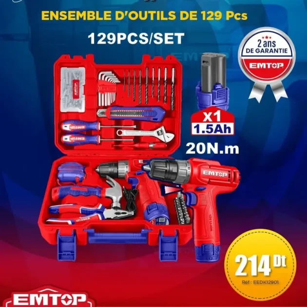 Valise d'outils 129pcs EEDK1901