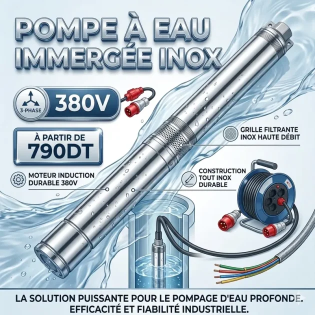 Pompe a eau immergée inox 380V