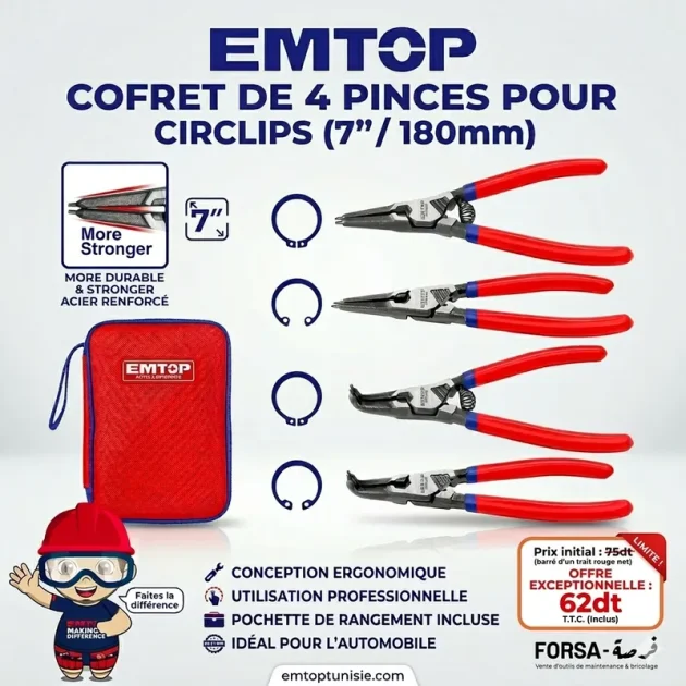 Pack 4 pinces circlips