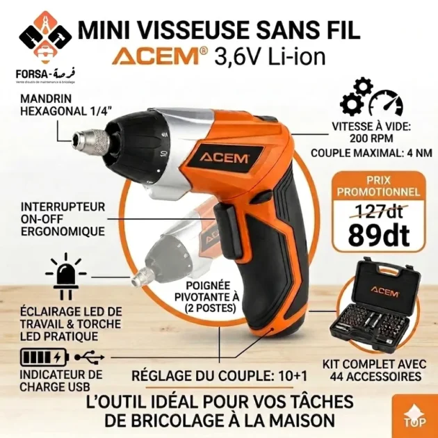 Visseuse sans fil 3.6V