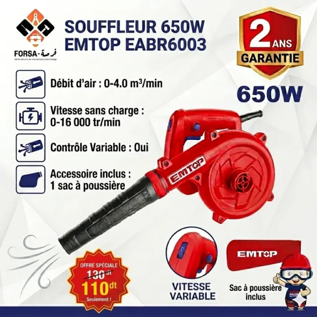Souffleur 650W emtop EABR6003