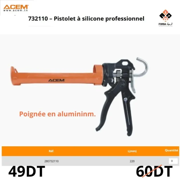 Pistolet à silicone professionnel 732110
