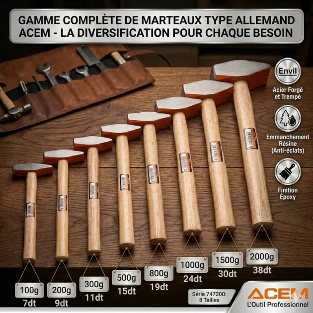 Gamme des marteaux allemand acem 201