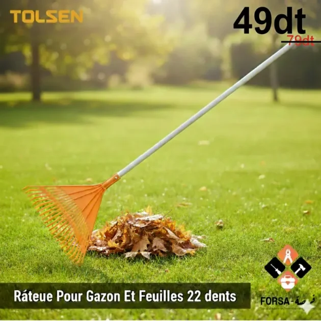 Râteau Pour Gazon Et Feuilles - 22 Dents