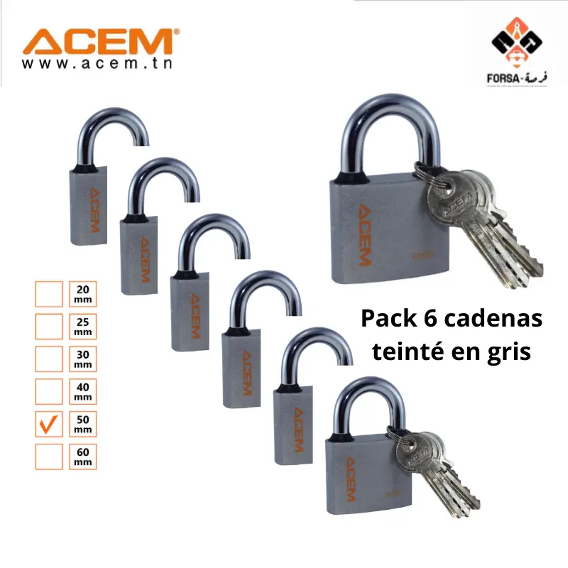 Pack de 6 cadenas de 20mm jusq'au60mm